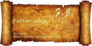 Feffer Júlia névjegykártya